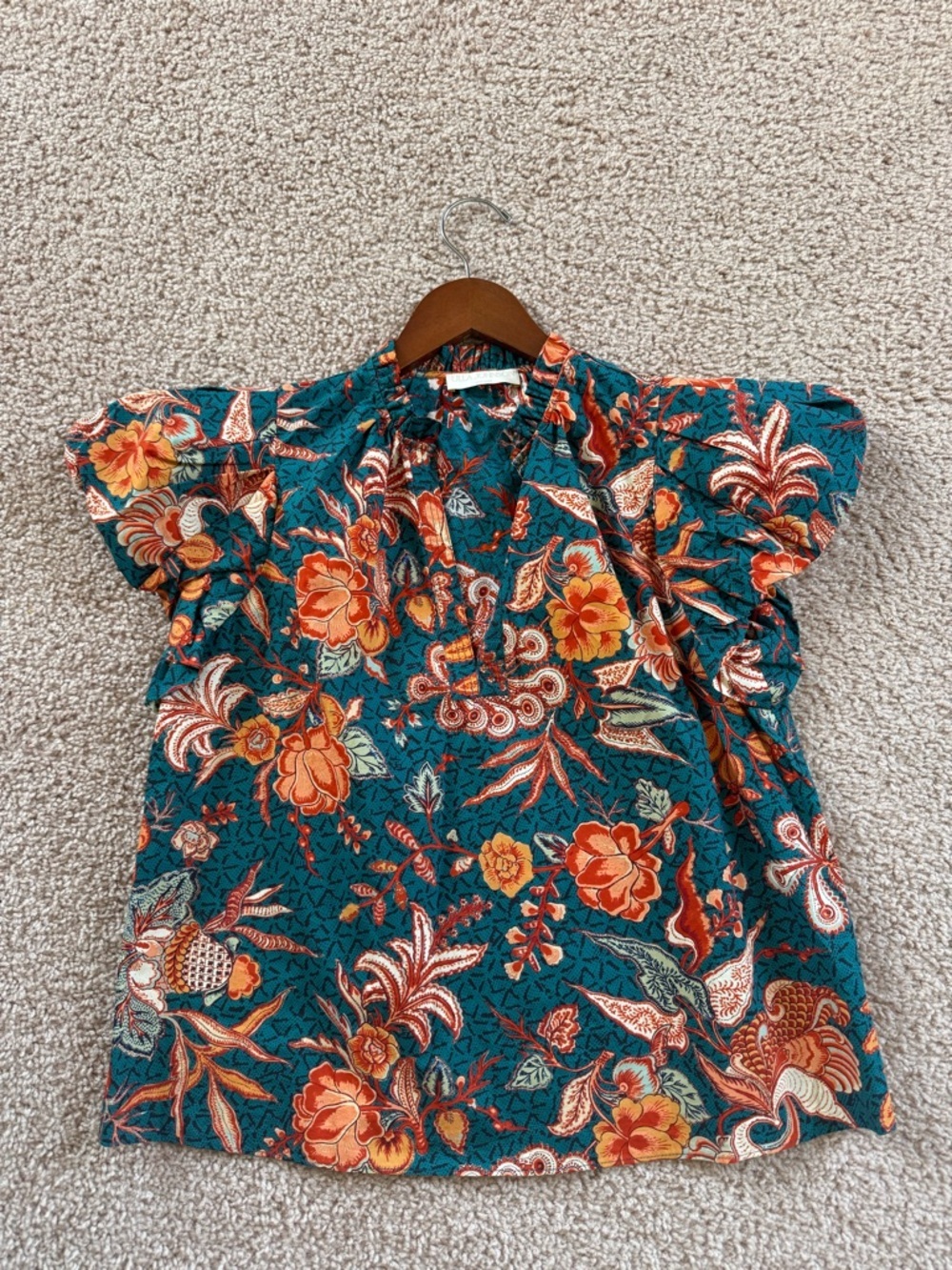 Ulla Johnson Women’s Evelyn Top Delphinium Print Size 2 - Picture 8 of 11